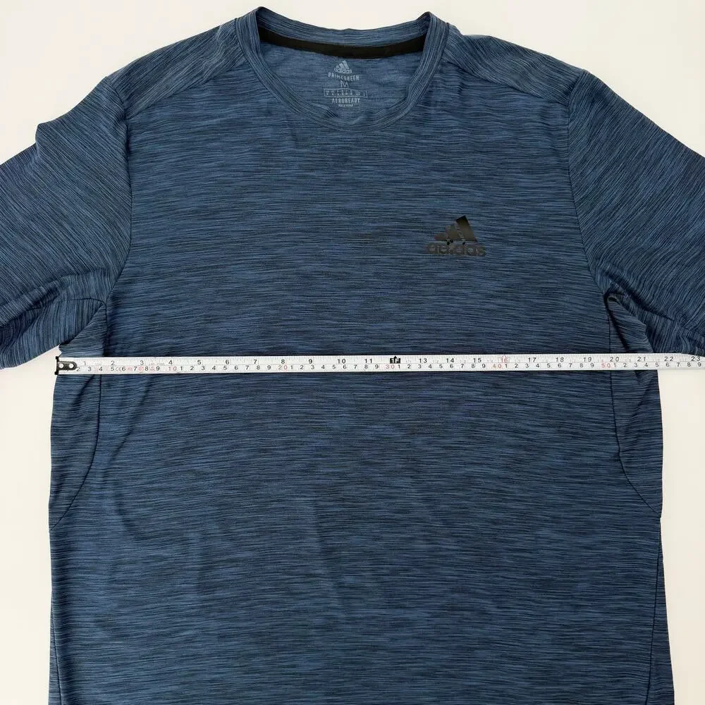 Adidas Aeroready Primegreen Blue Heather Performance Tee Shirt Men’s M